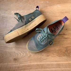 Eytys x Simon Mullan Green Patchwork Sneaker